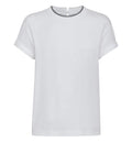 Stretch cotton jersey T-shirt with monili