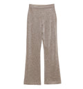 Lamé Fabric Flare Trousers