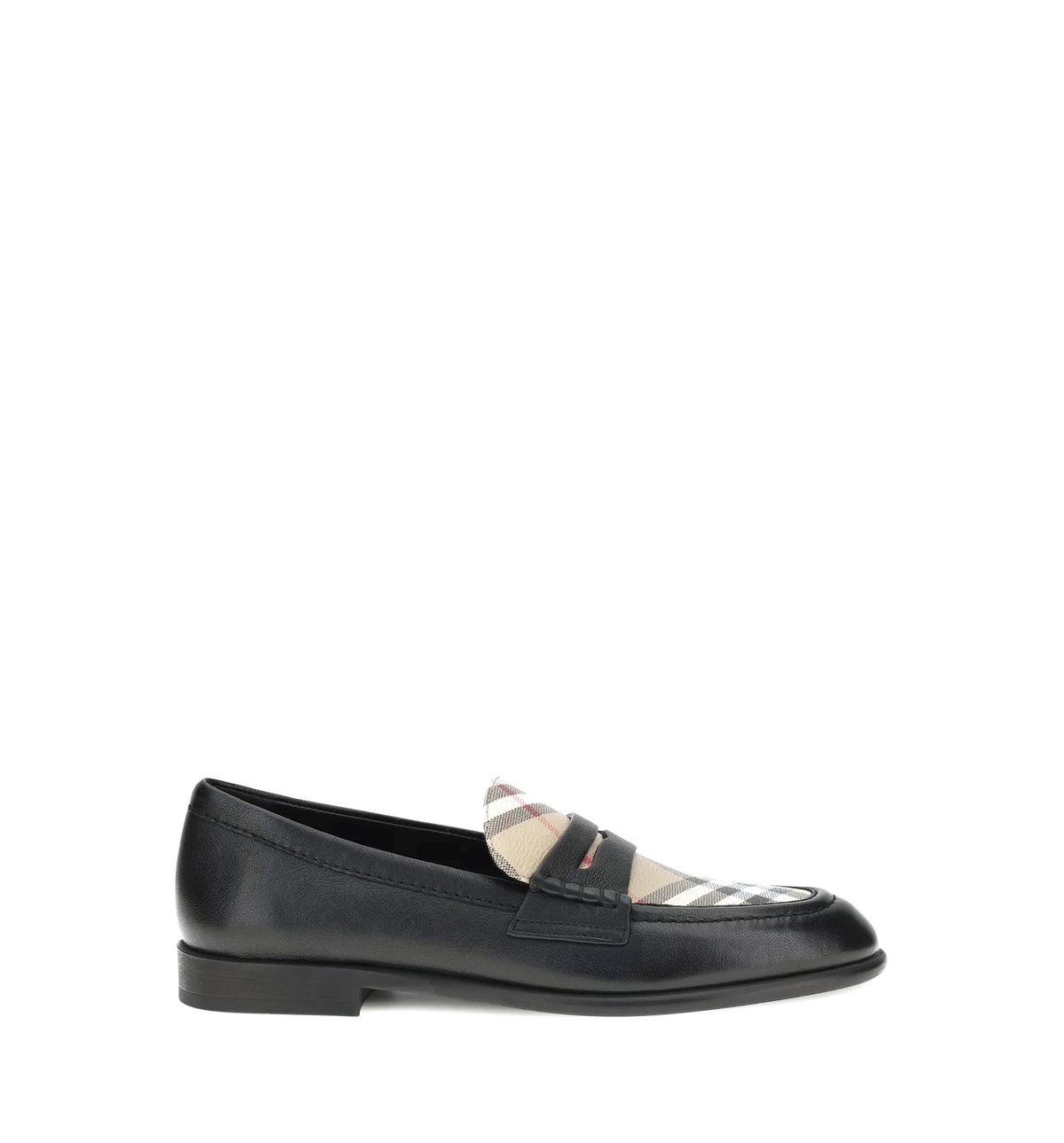 Opal leather and Check Loafers