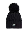 Wool & Cashmere Blend Beanie with Pom Pom