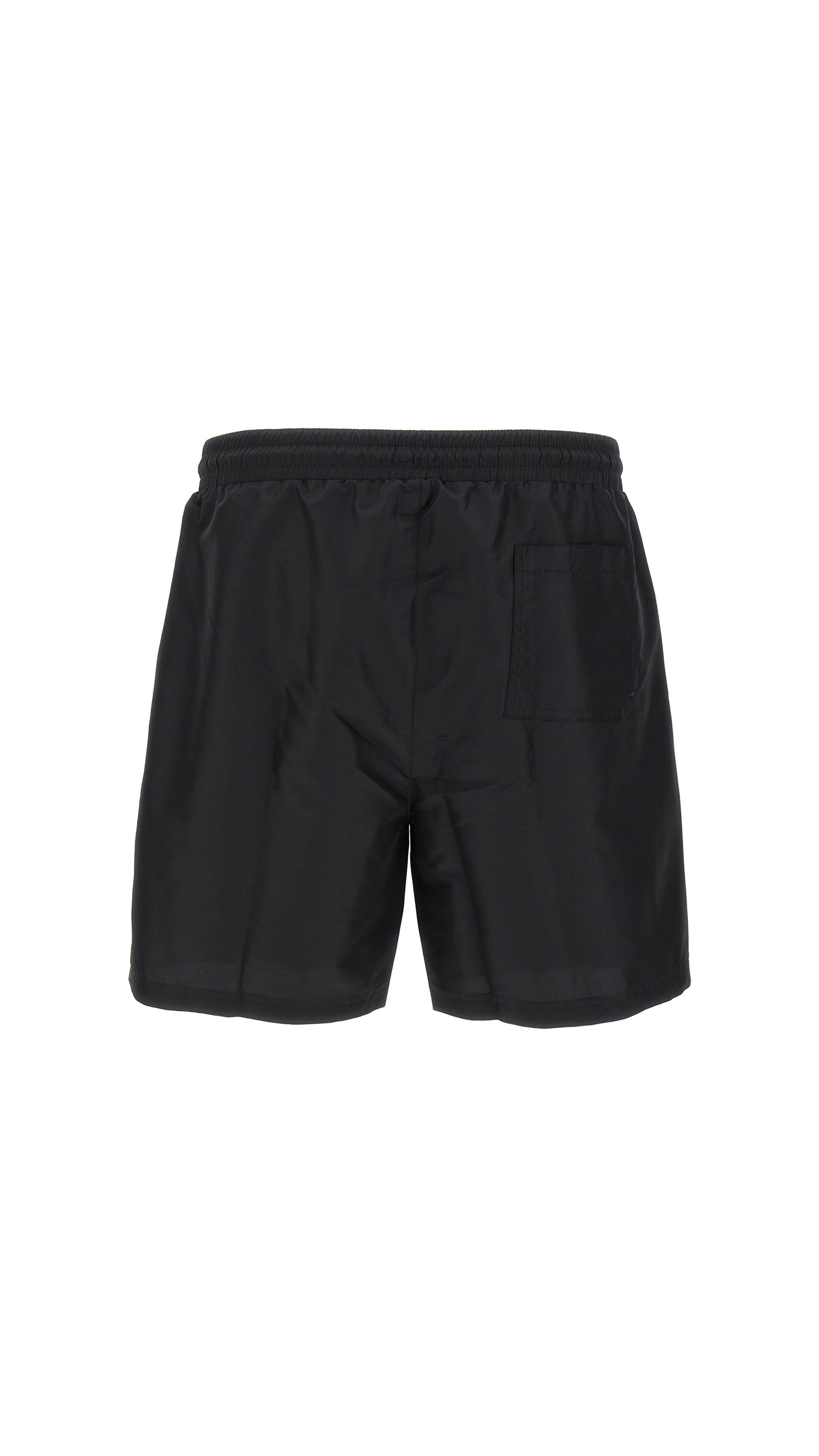 Logo Embroidered Swim Shorts - Black