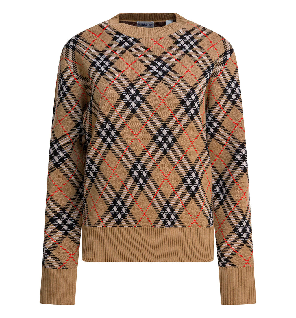 Wool blend crew neck sweater