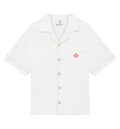 White Towelling Monogram Short Sleeve Shirt