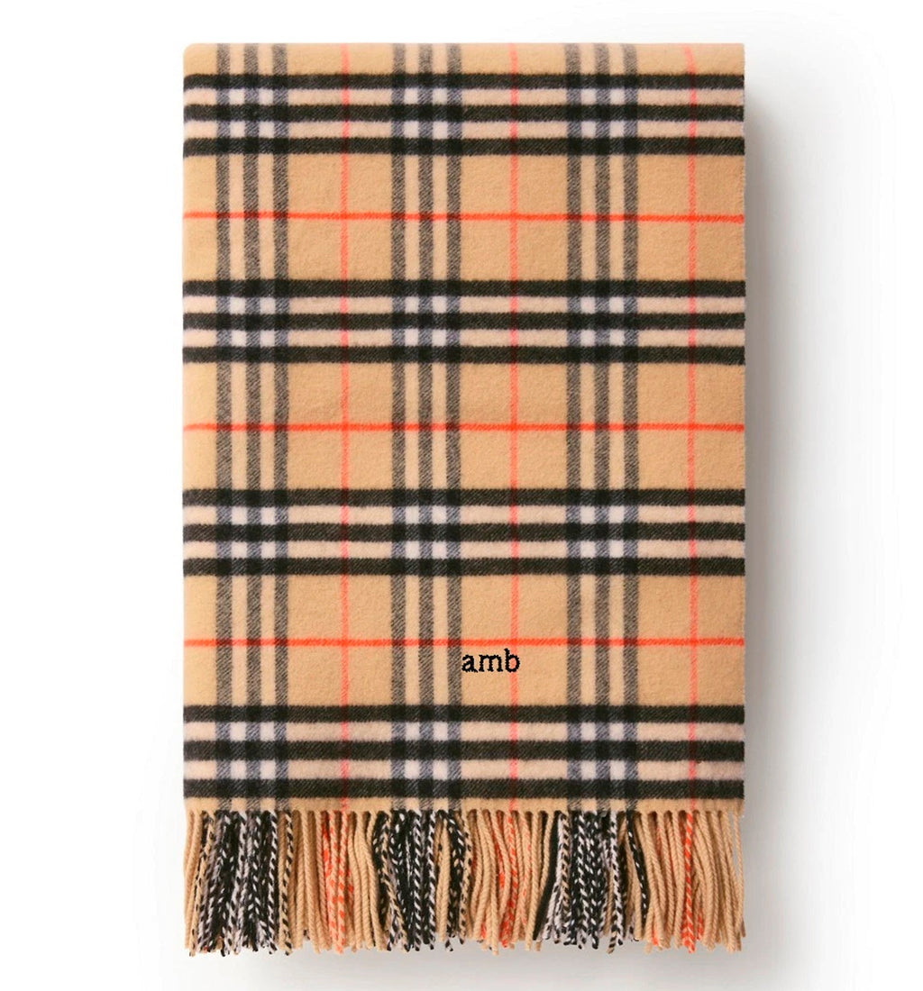 Check Wool Cashmere Blanket
