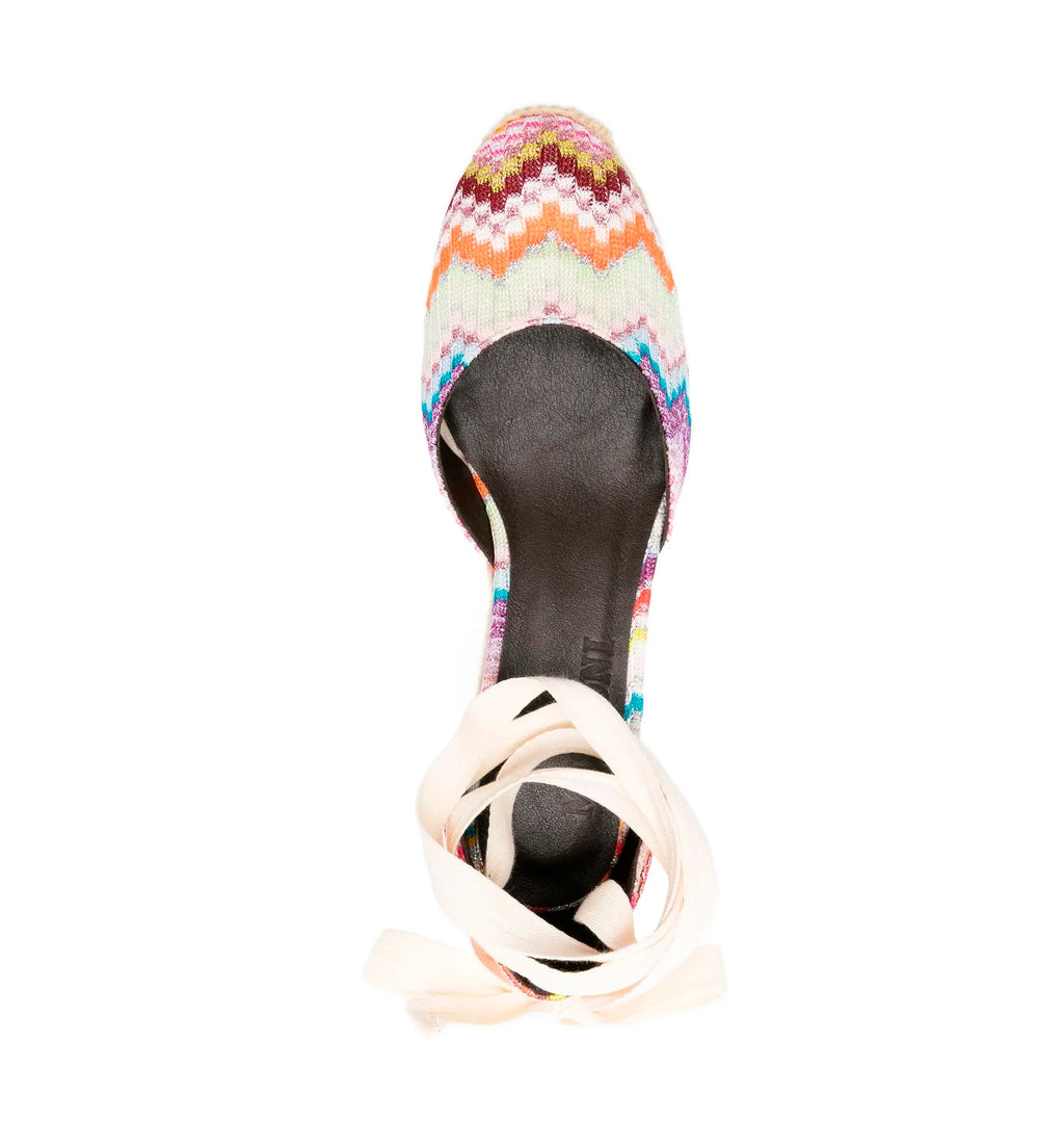 Chevron-pattern Tie Espadrilles