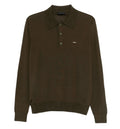 Long-sleeved superfine wool polo sweater