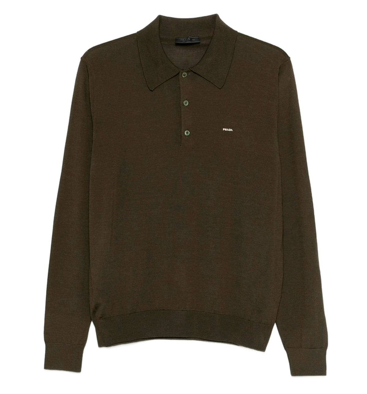Long-sleeved superfine wool polo sweater