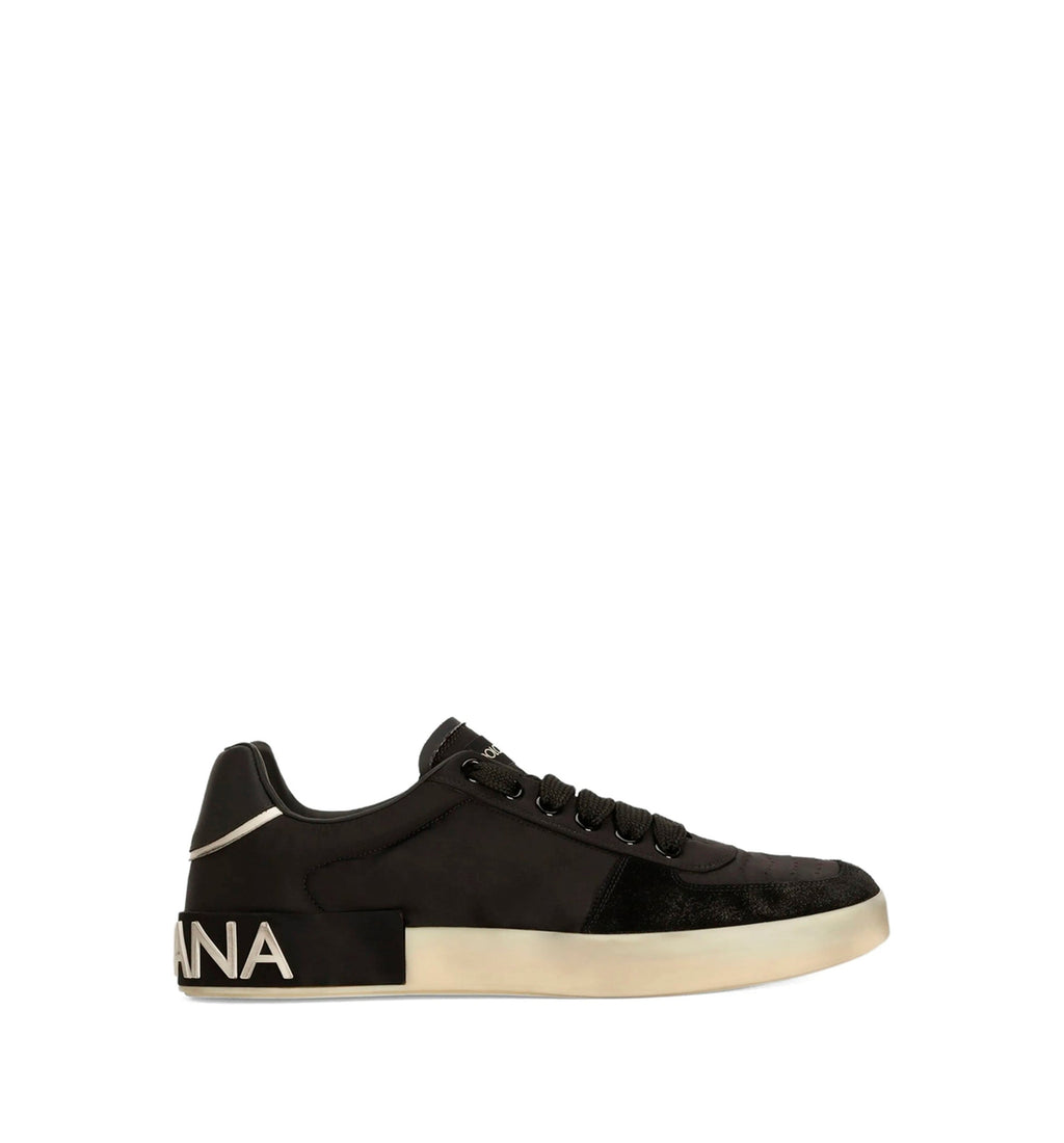 Portofino nylon and split calfskin sneakers