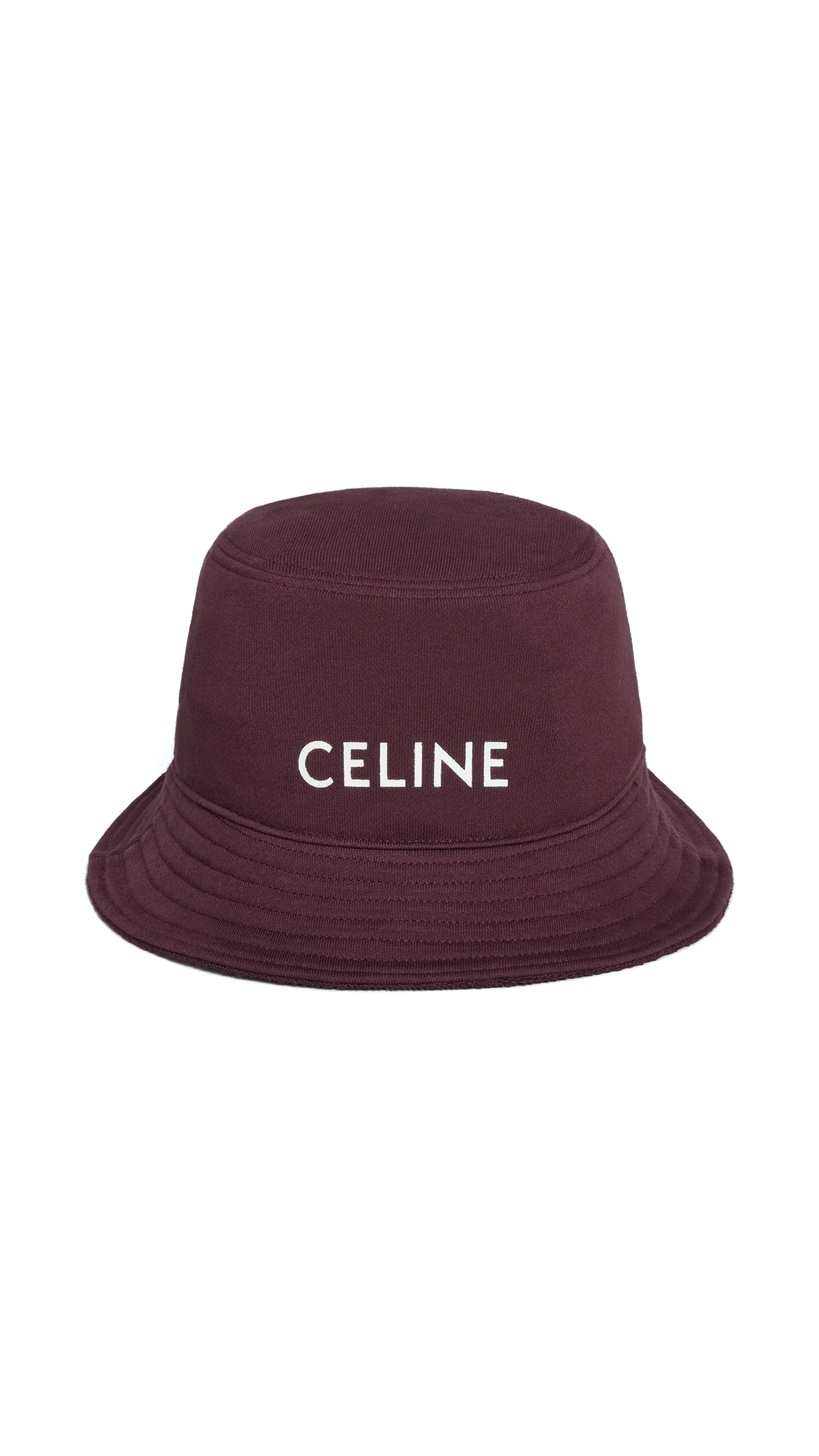 Celine Bucket Hat in Cotton Fleece - Dark Prune