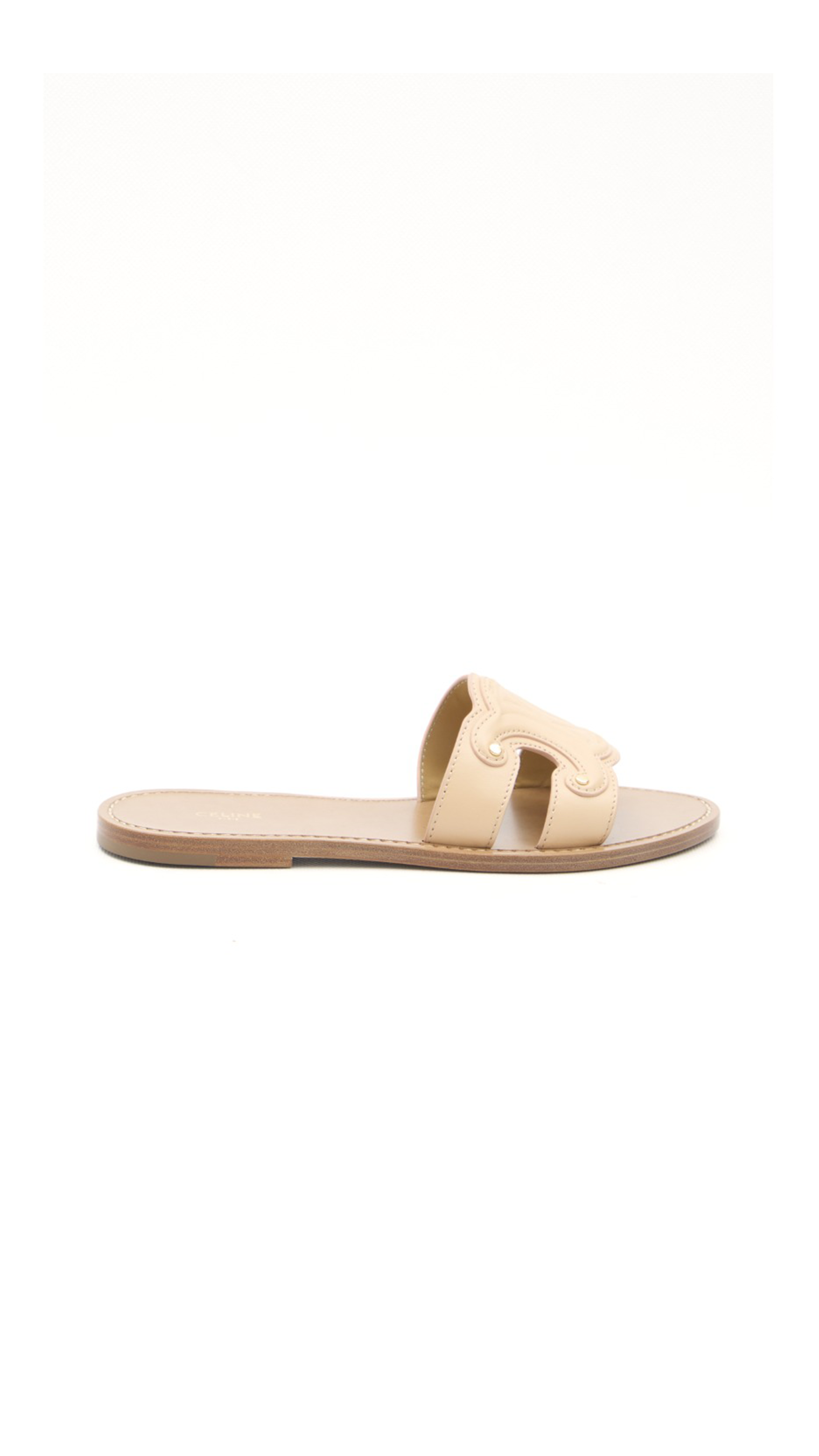 Triomphe Mule in Calfskin - Beige