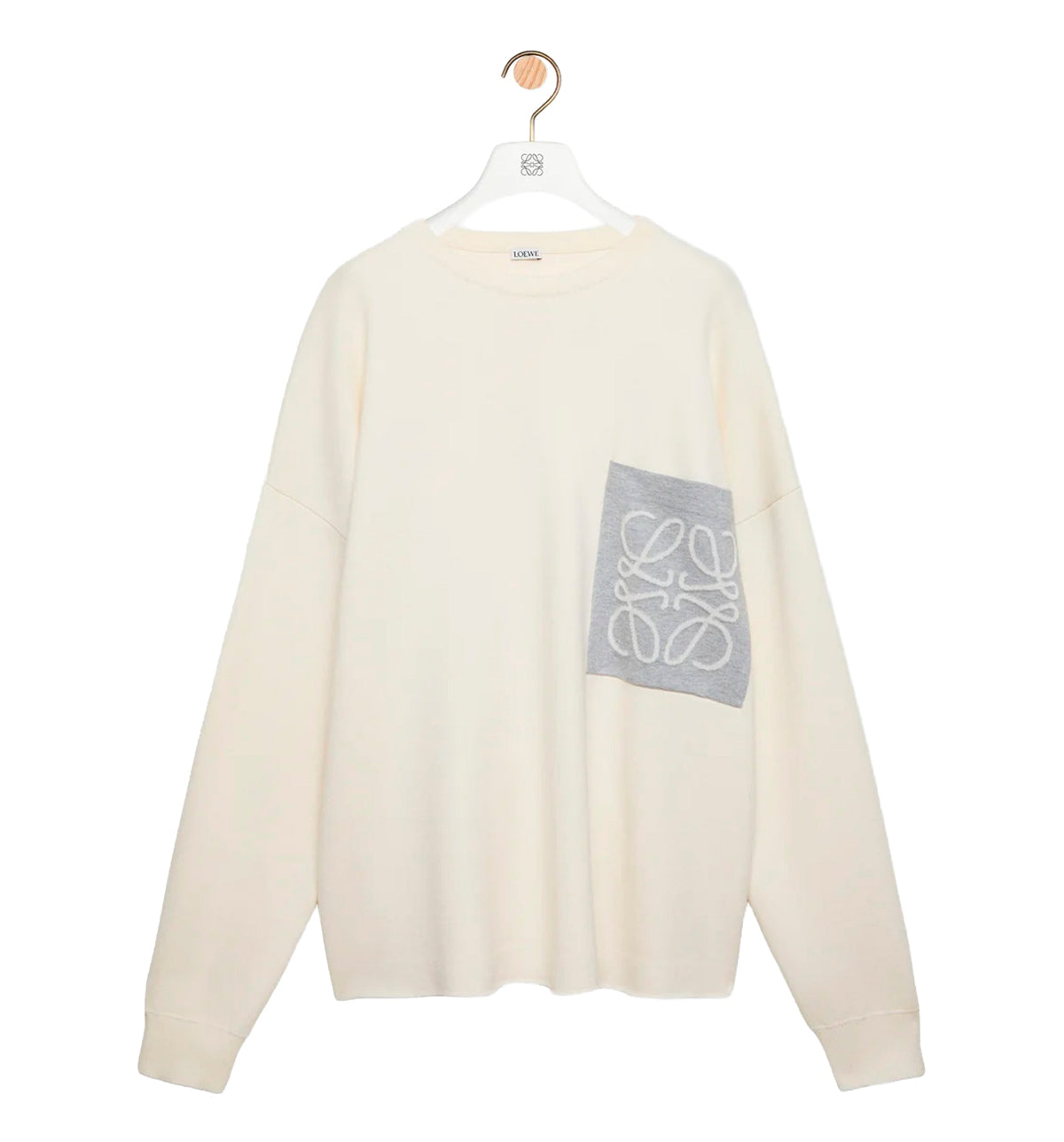 Anagram pocket sweater in cotton blend