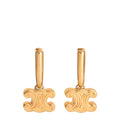 Chunky Triomphe Earrings In Brass With Gold Finish