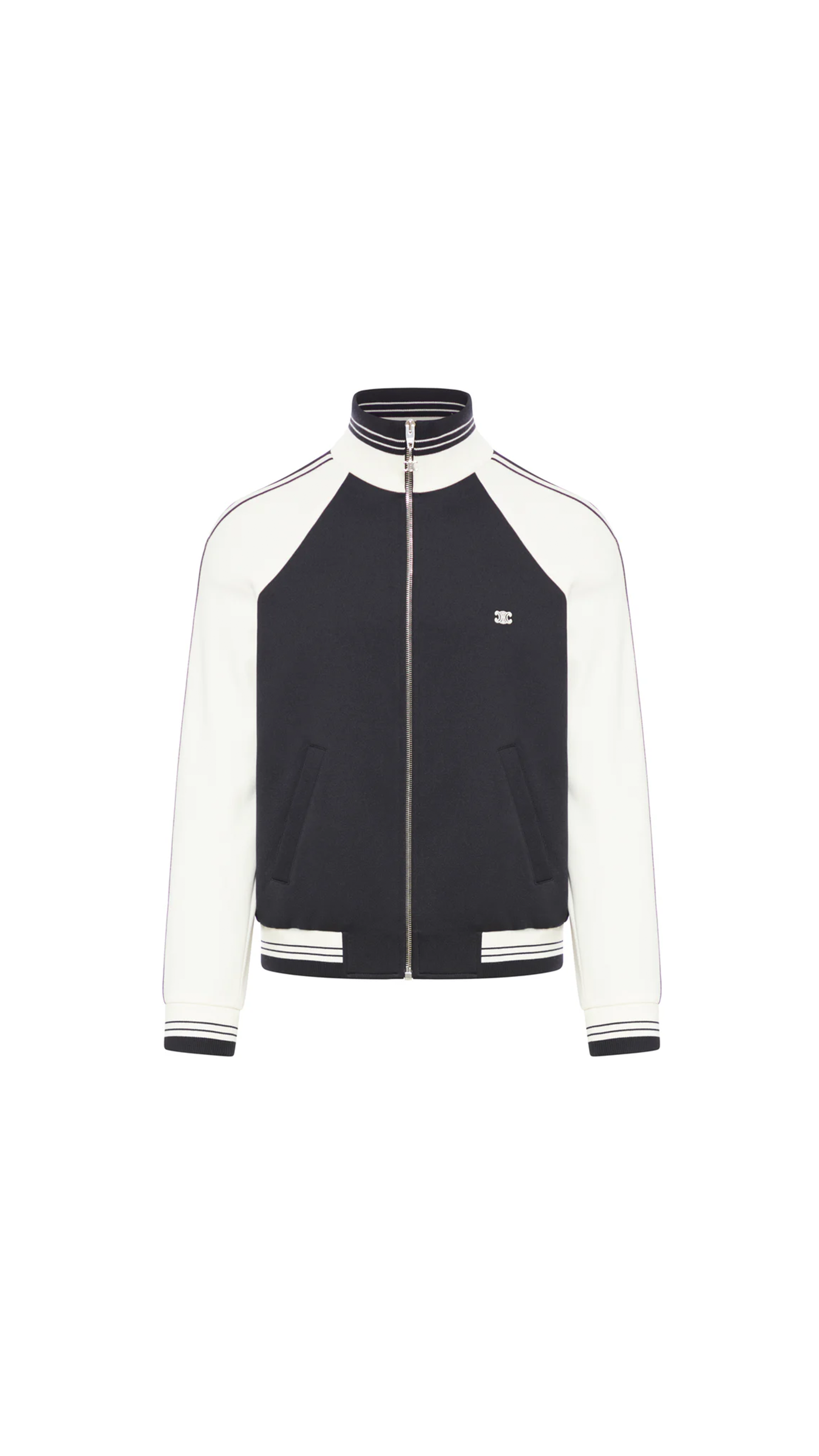 Tracksuit Jacket in Double Face Jersey - Black/White