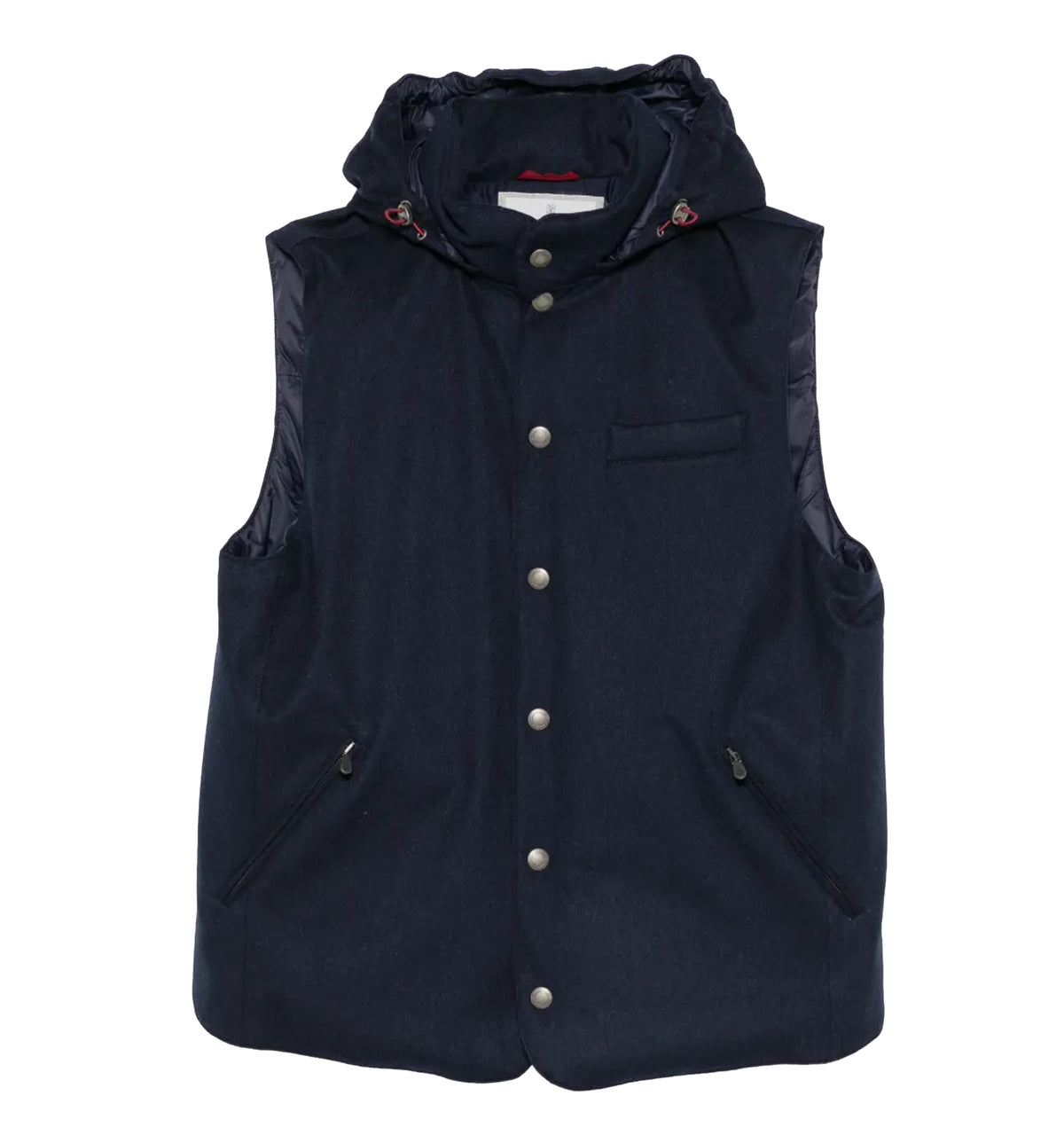 Hooded press-stud gilet
