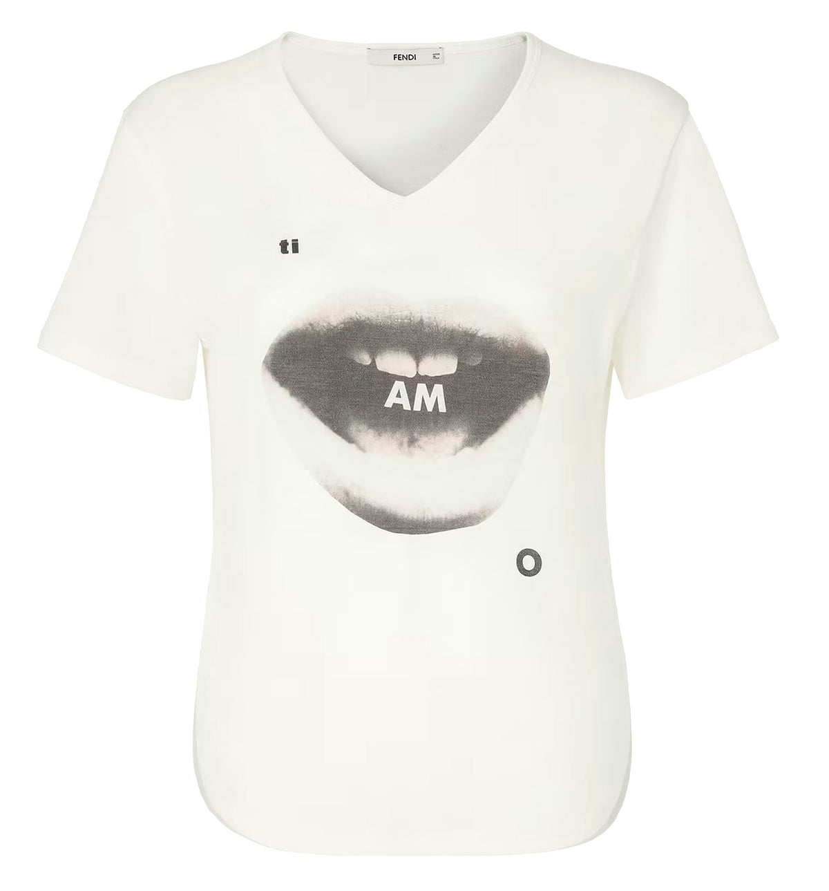 Ivory jersey T-shirt with Ti Amo print