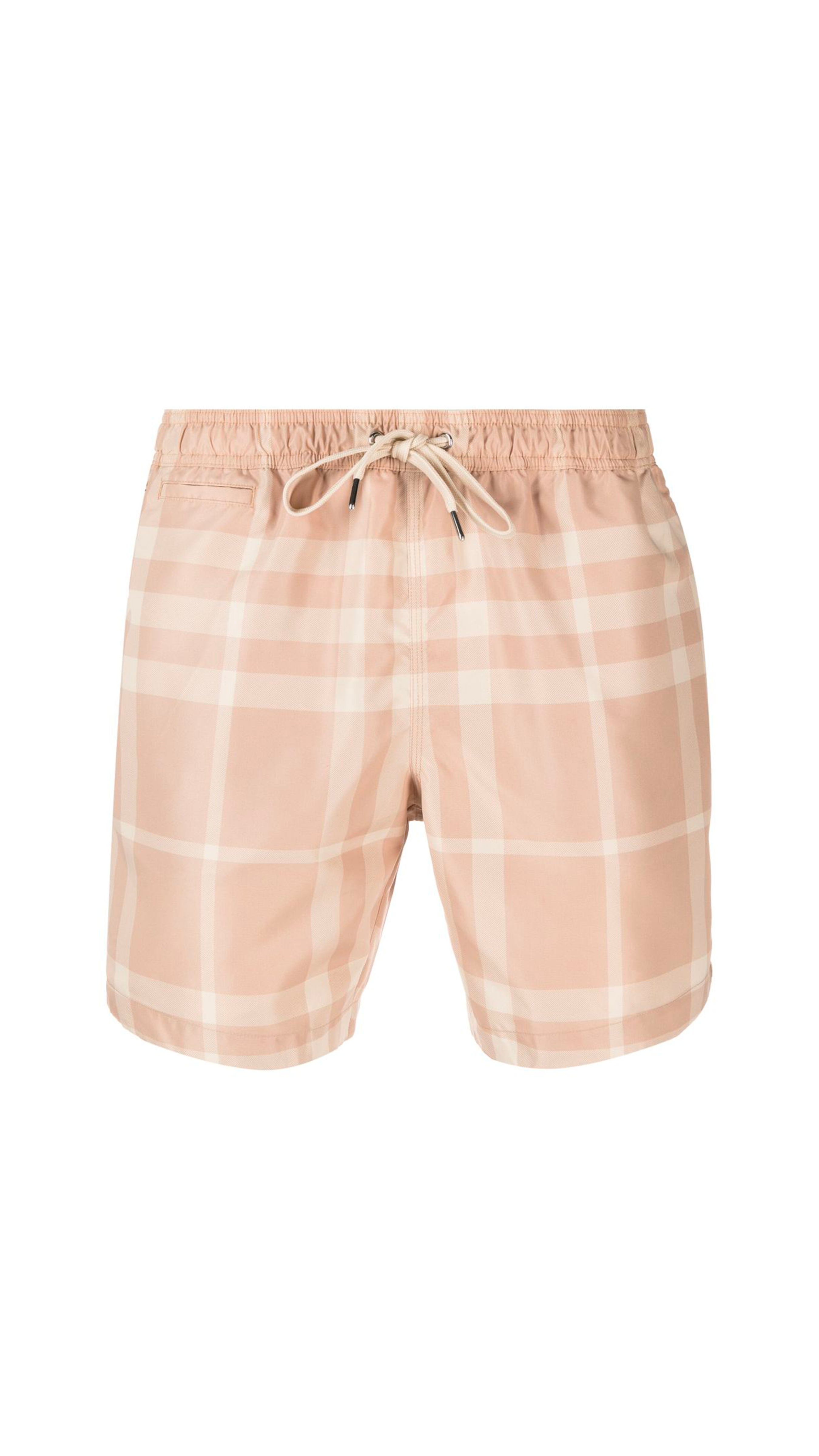 Check Drawcord Swim Shorts - Soft Fawn