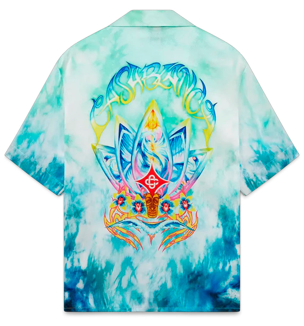 Surf Lotus Short Sleeve Silk Shirt