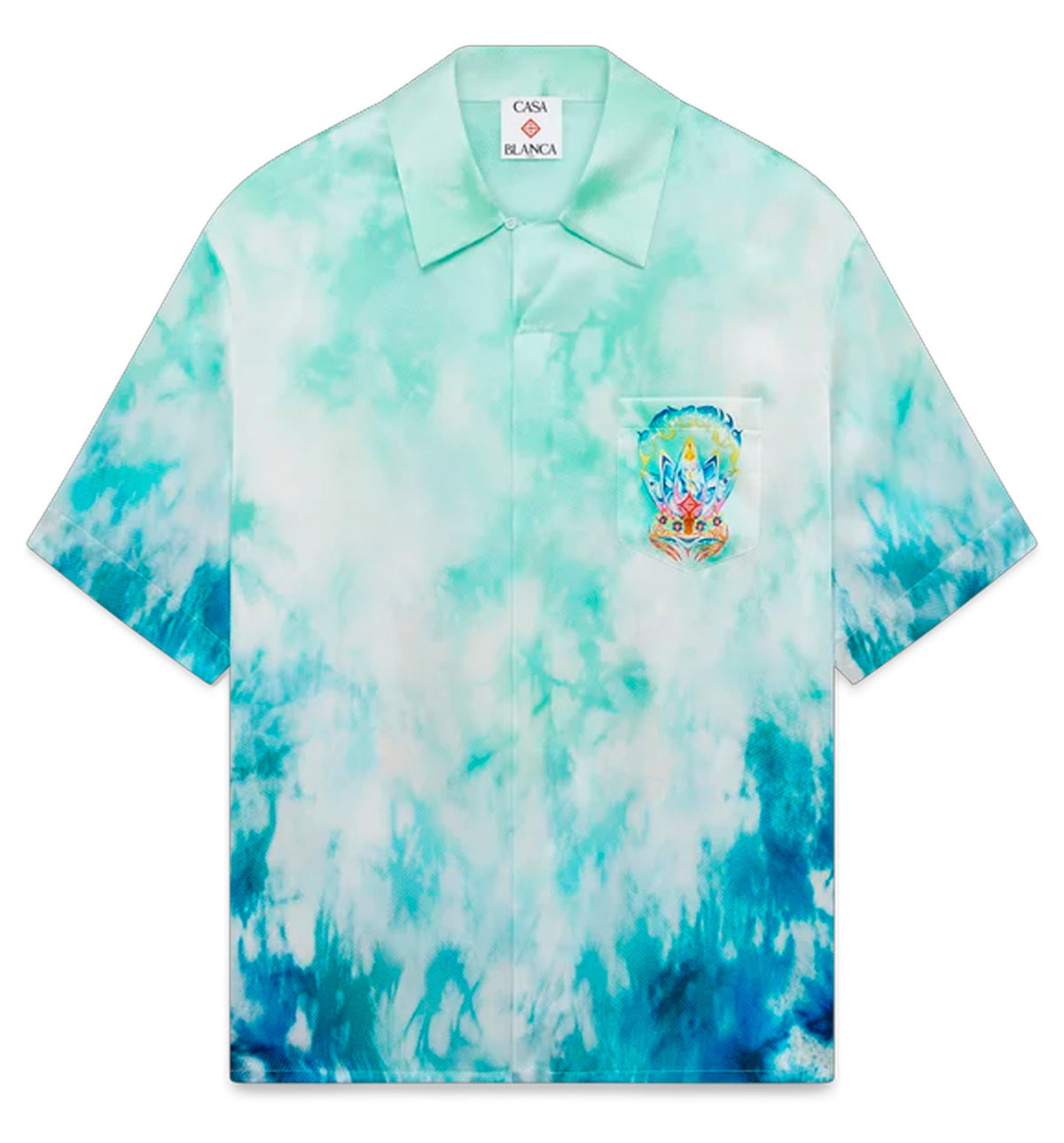 Surf Lotus Short Sleeve Silk Shirt