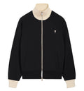 Black zipped cotton sweatshirt with Ami de Coeur