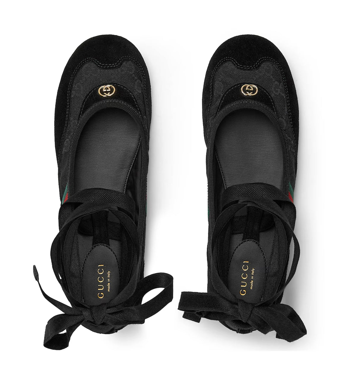 Women's Gucci Shift ballerina in black GG canvas