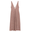 Cover-up dress in lamé viscose with spiderweb motif and V-neckline