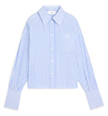 Cropped Shirt In Striped Cotton Poplin