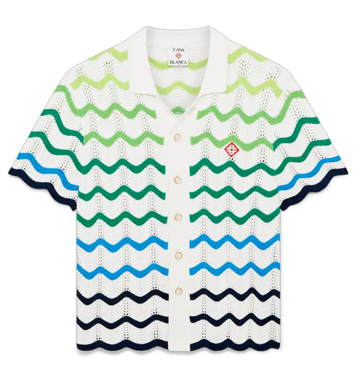 Wave Short Sleeve Knitted Shirt