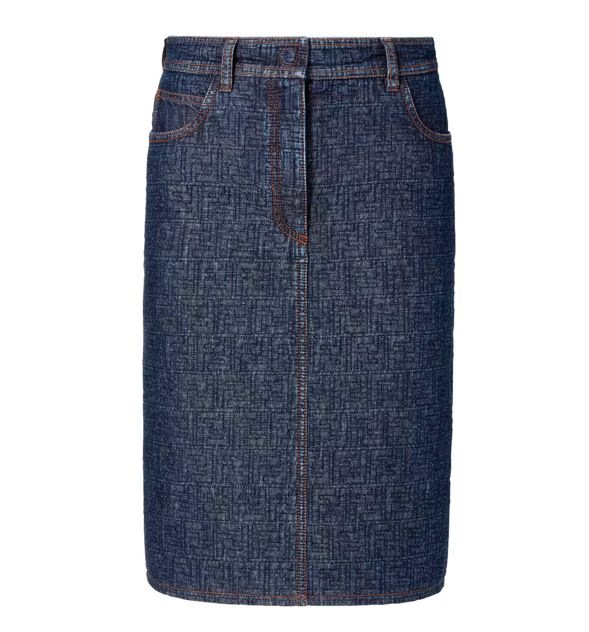 Dark blue FF denim skirt