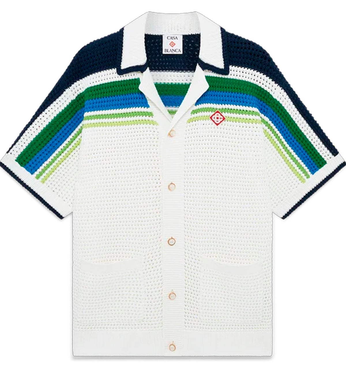 Stripe Short Sleeve Knitted Shirt