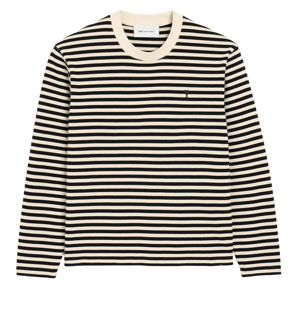 Black and white mariniere cotton t-shirt with Ami de Coeur