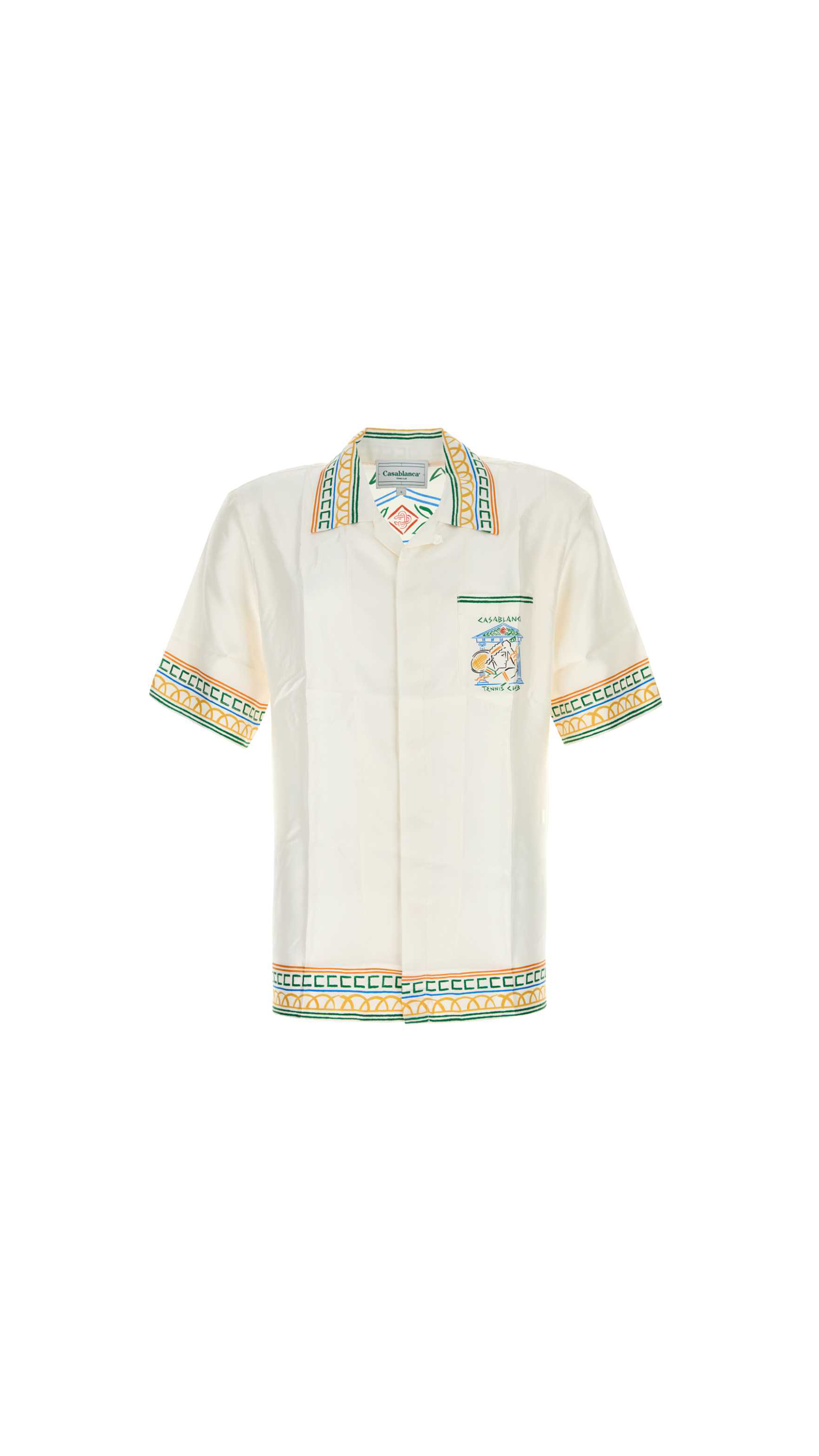 Tennis Club Silk Shirt - White/Multi