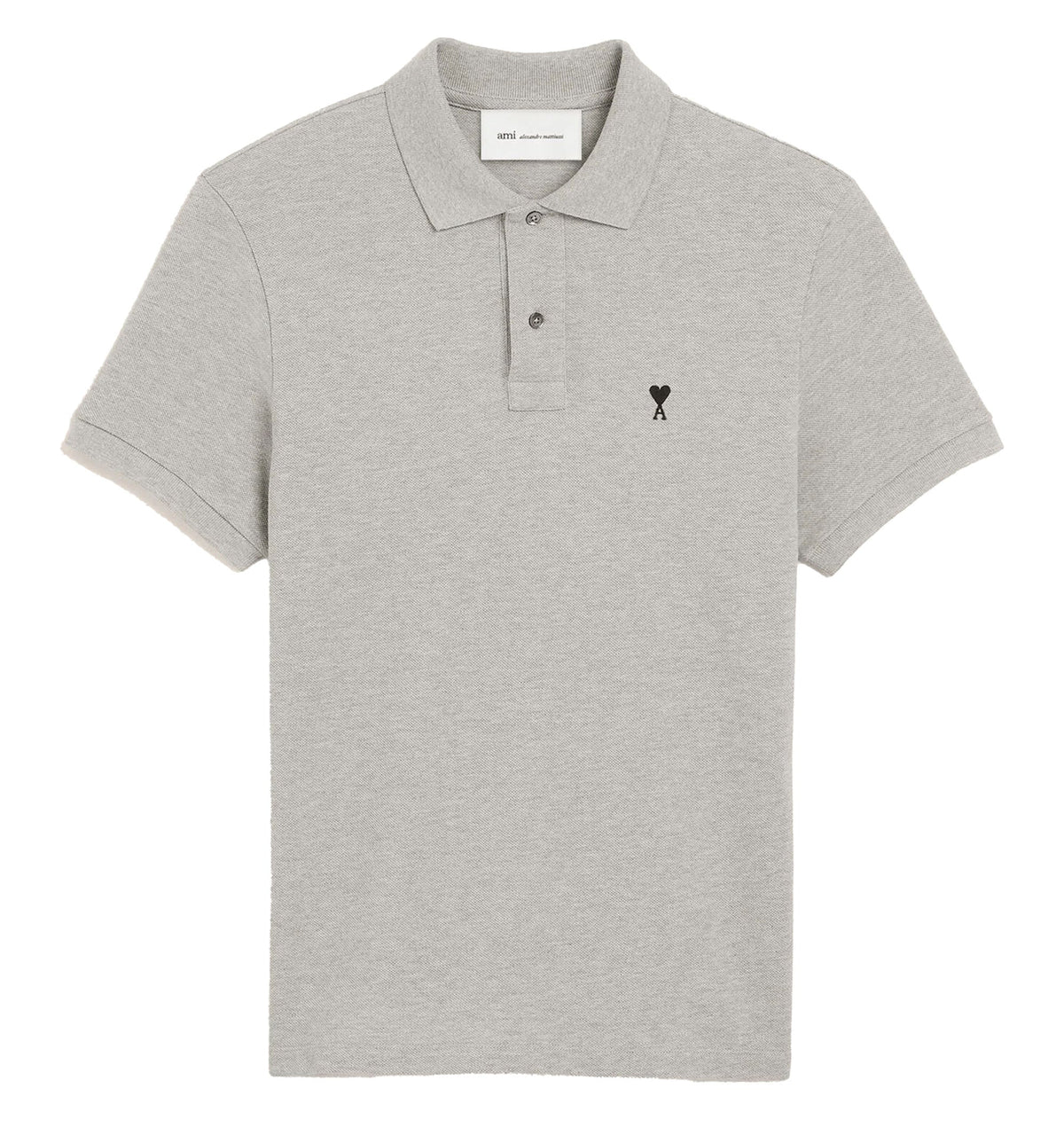 Grey cotton polo with Ami de Coeur