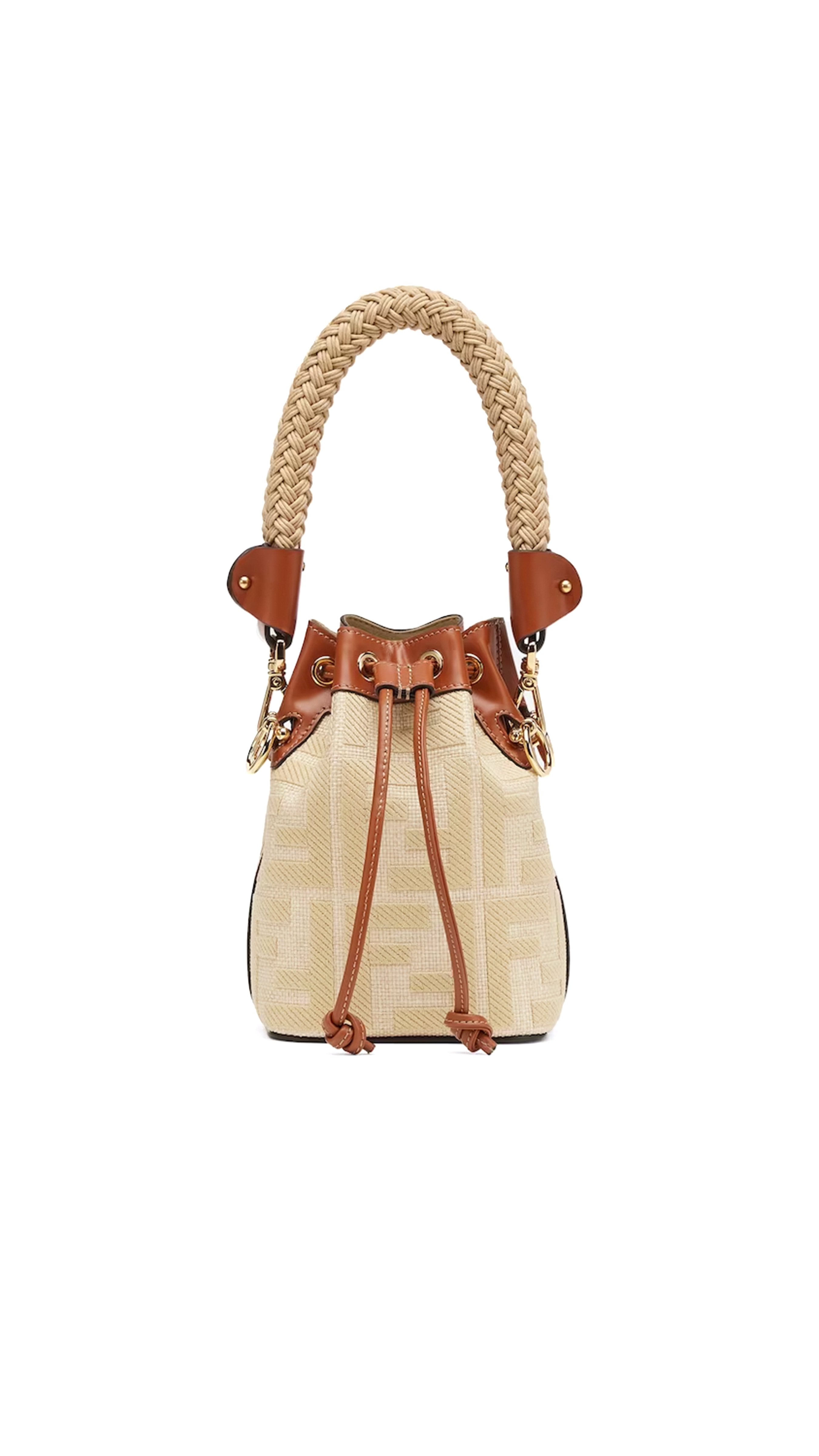 Mon Trésor Raffia Bucket Bag - Beige/Brown