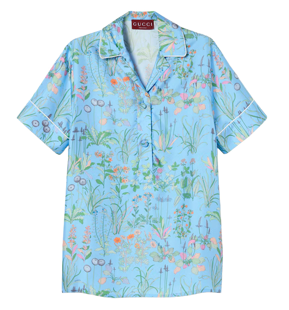 Printed silk twill shirt