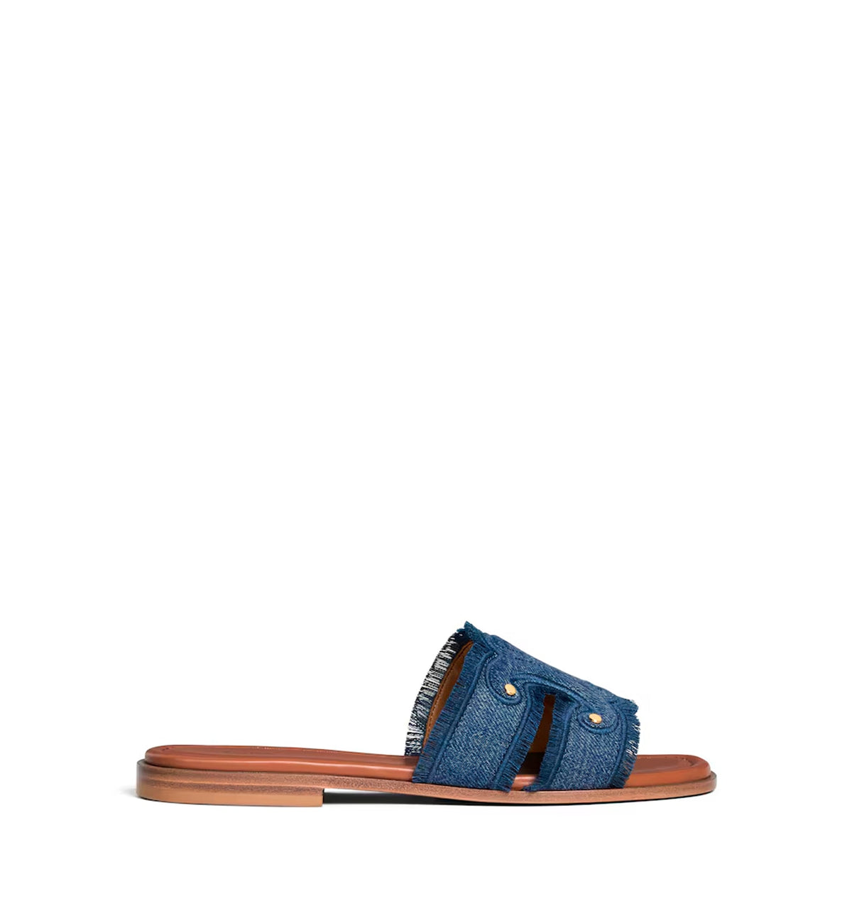 Celine Marina Fringed Mule In Denim