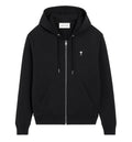 Black Cotton Ami De Coeur Zipped Hoodie