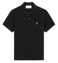 Black Cotton Short Sleeves Ami De Coeur Polo Shirt