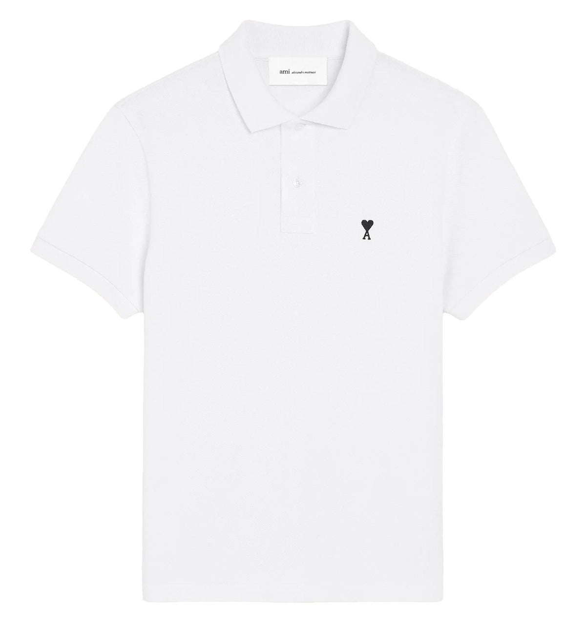 White Cotton Short Sleeves Ami De Coeur Polo Shirt