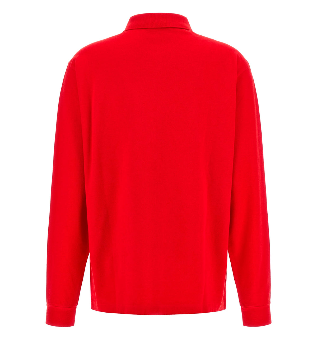 Long-sleeved cotton piqué polo shirt
