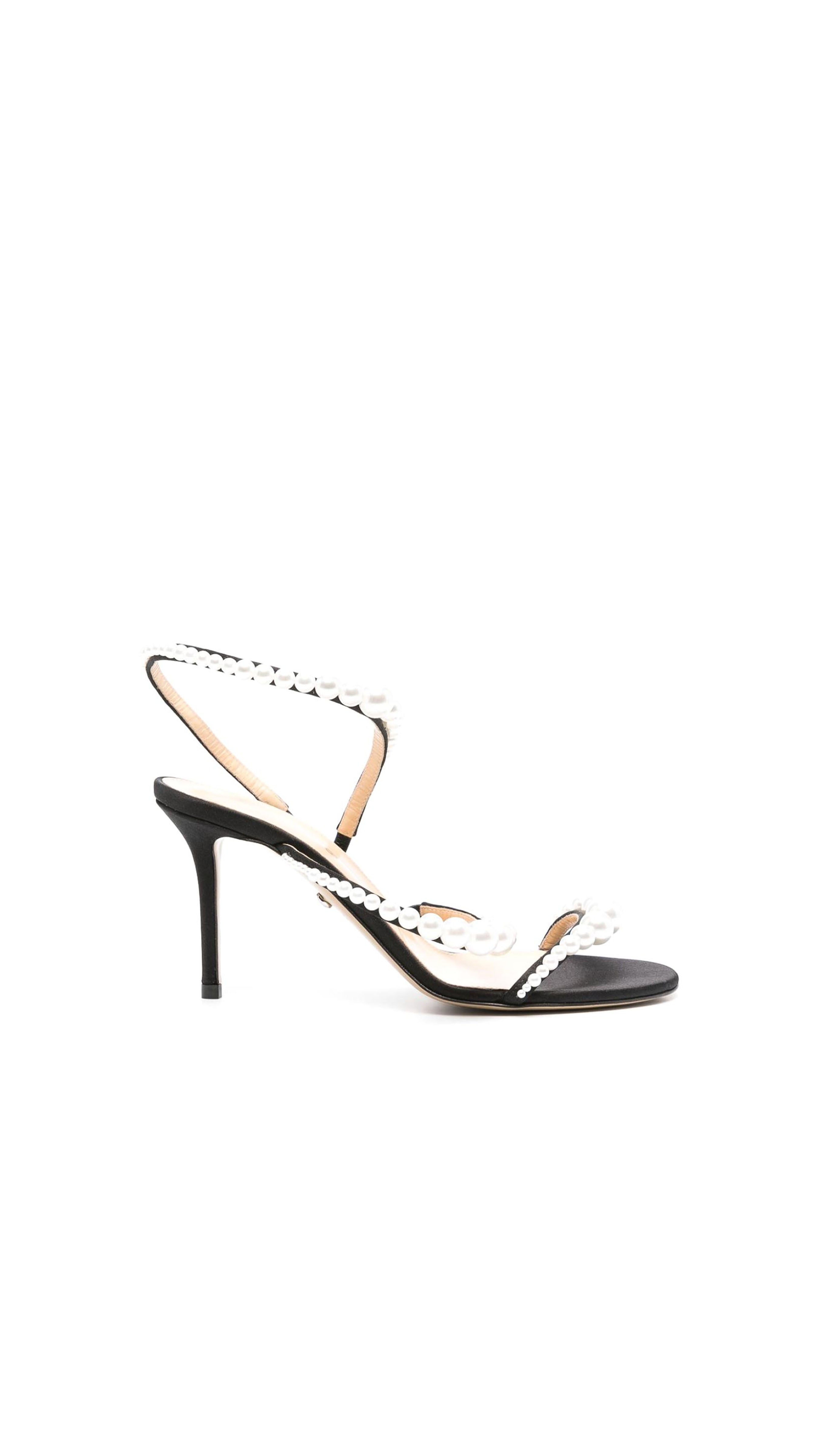 Sirene Pearls Sandals - Black