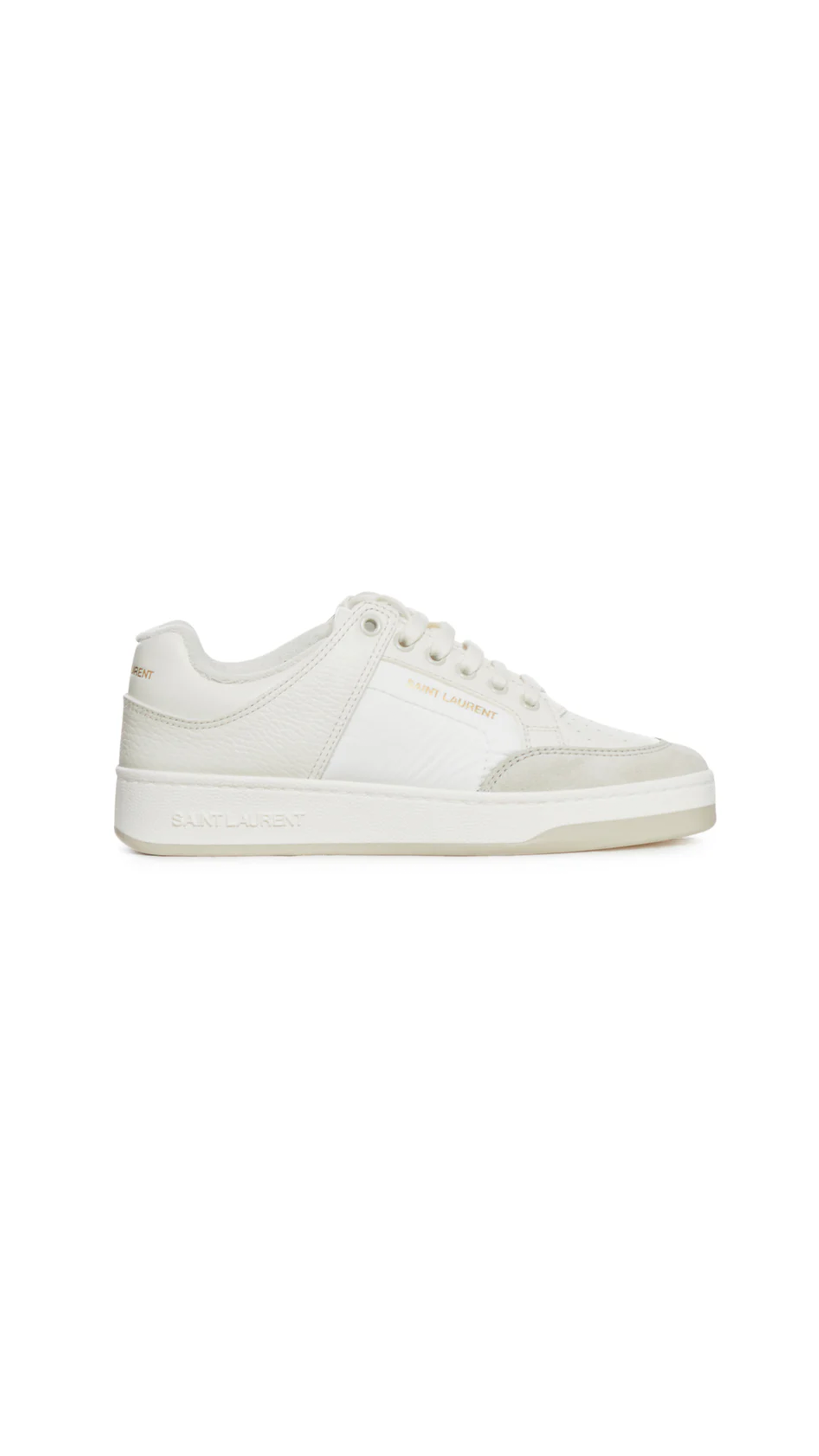 SL/61 Sneakers in Smooth Leather and Suede - White/Grey