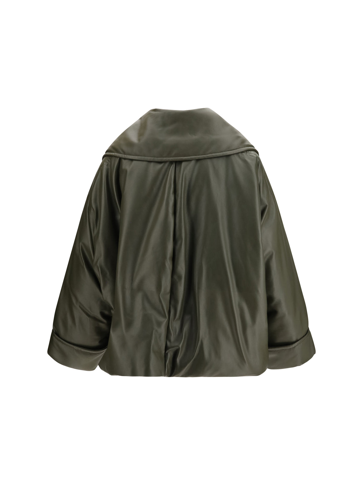 Shiny Leather Puffer Jacket