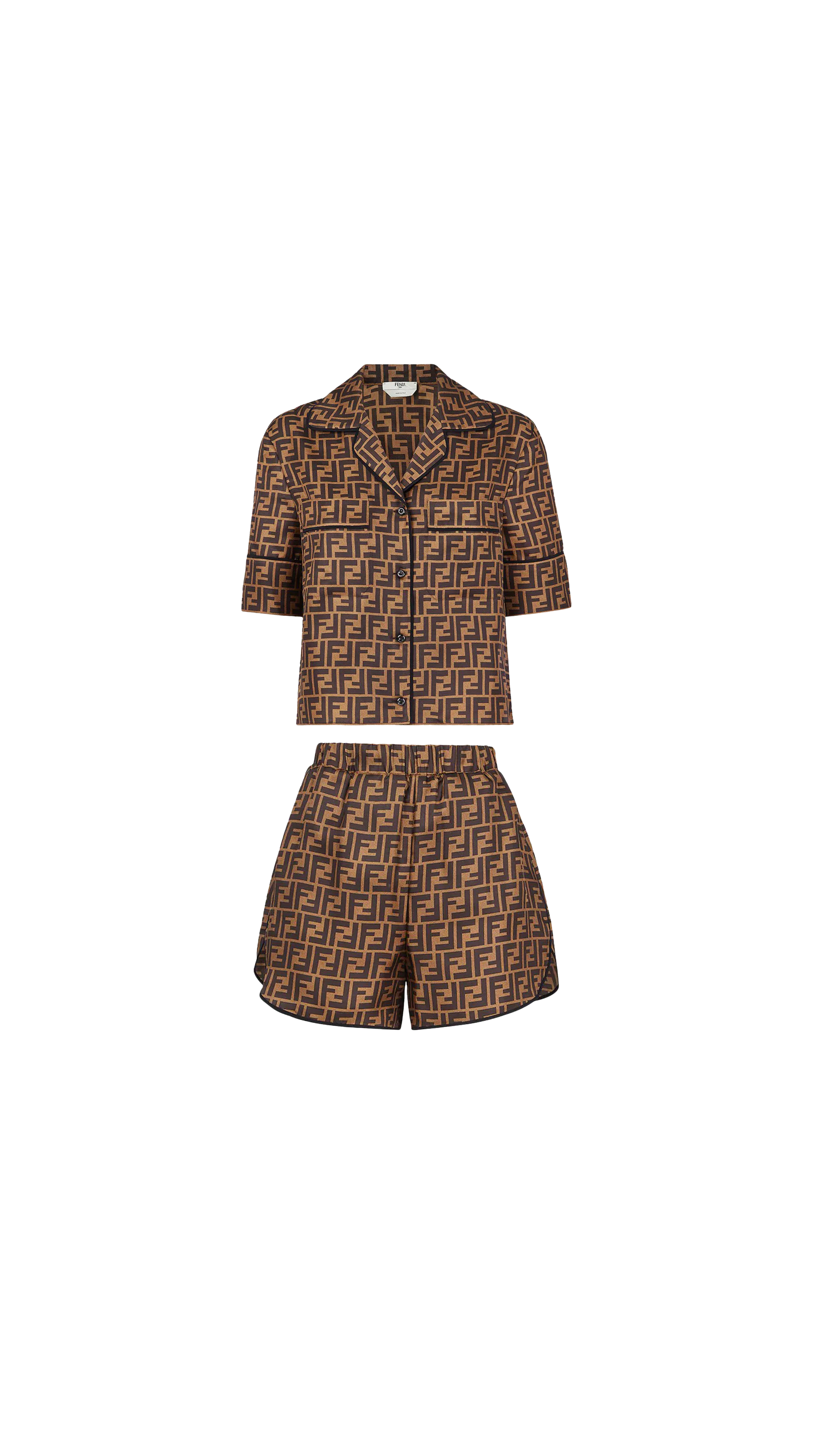 Silk Pajamas Set - Tobacco