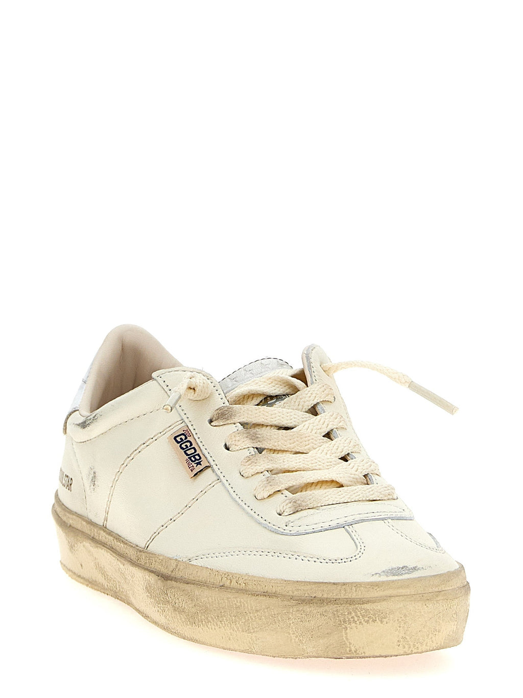 Soul Star in White Nappa with Metallic Silver Leather Heel Tab
