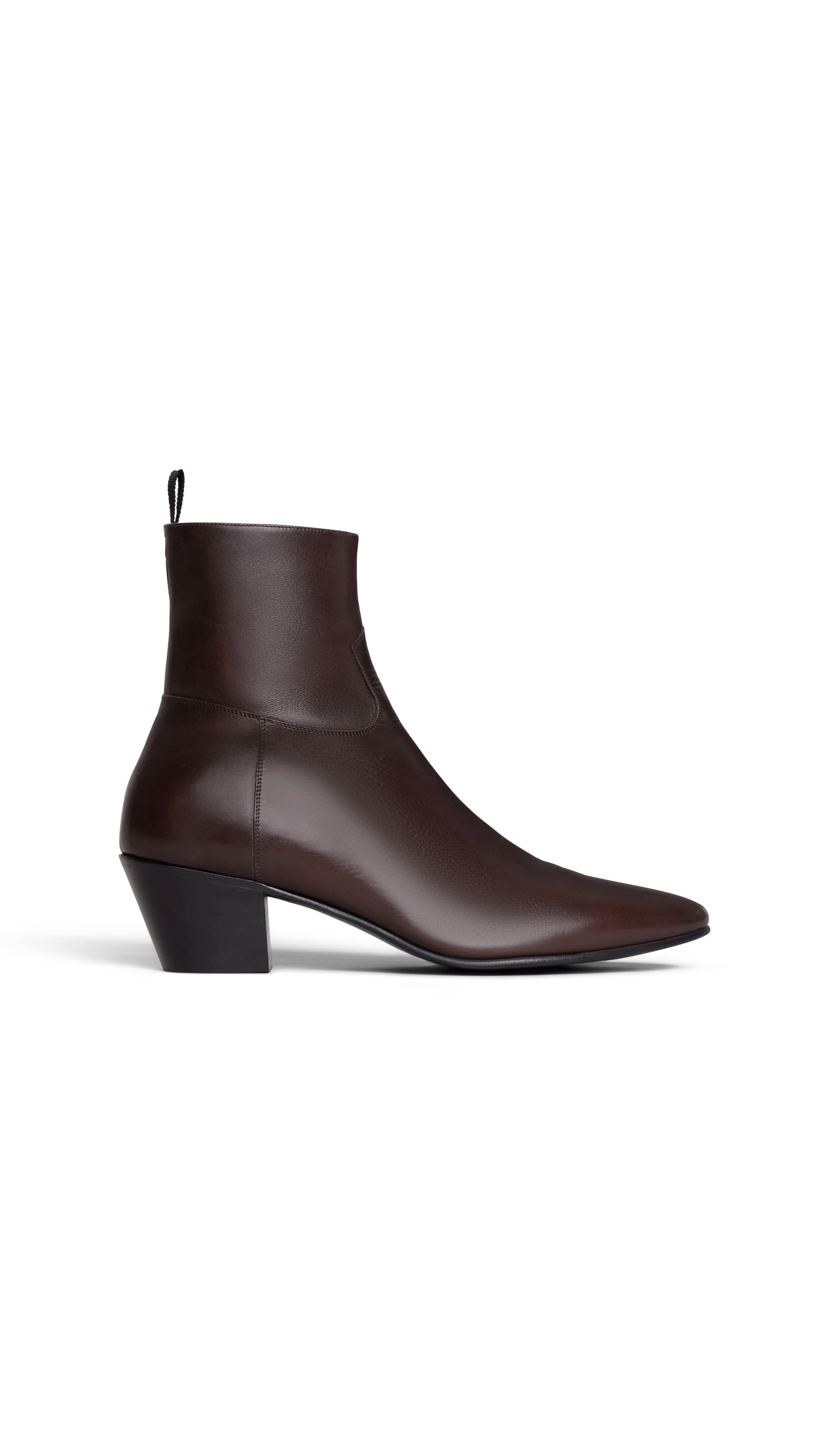 Celine Jacno Zipped Boot In Calfskin Oak - Oak