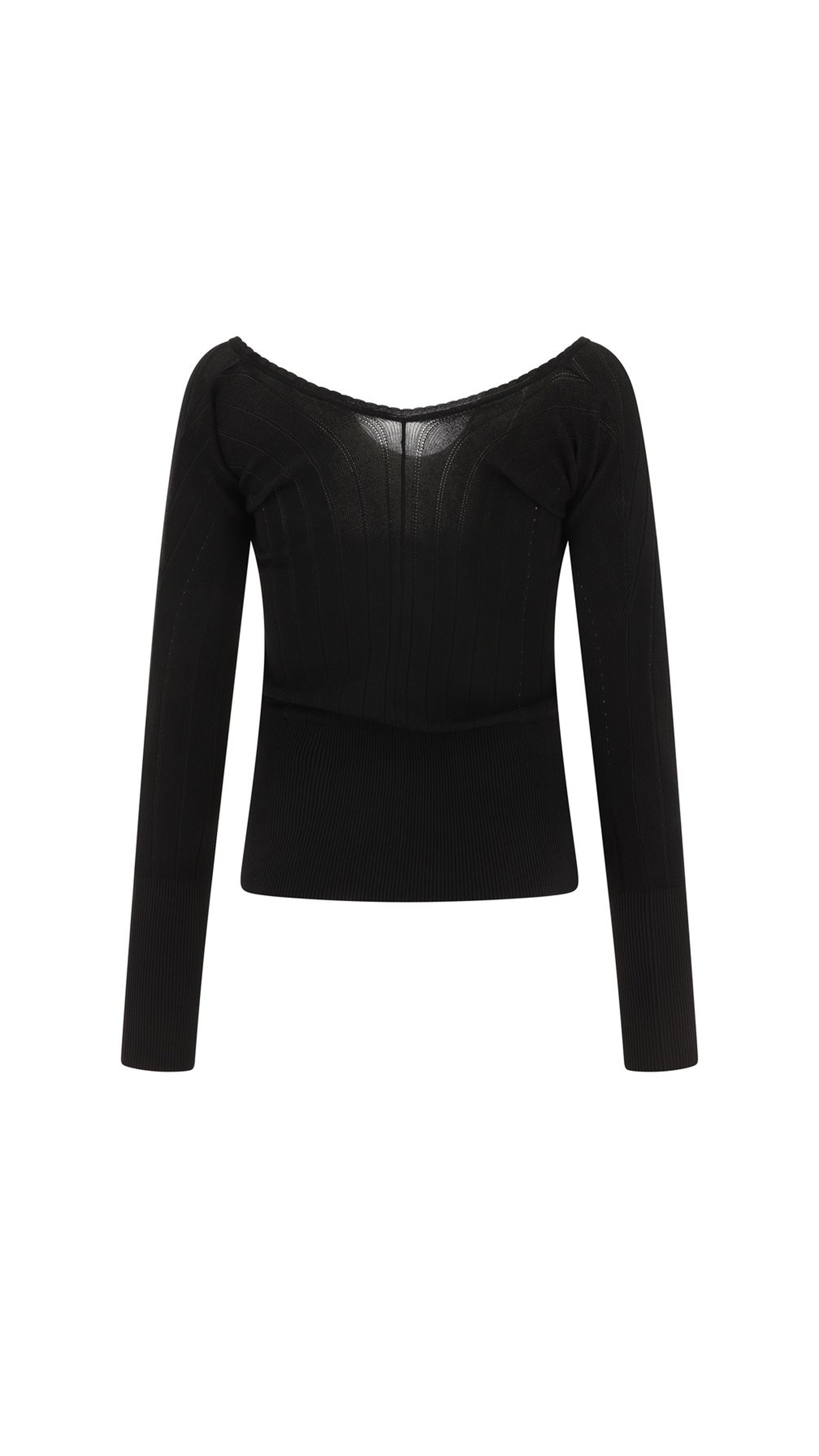 Pralu Ribbed Top - Black