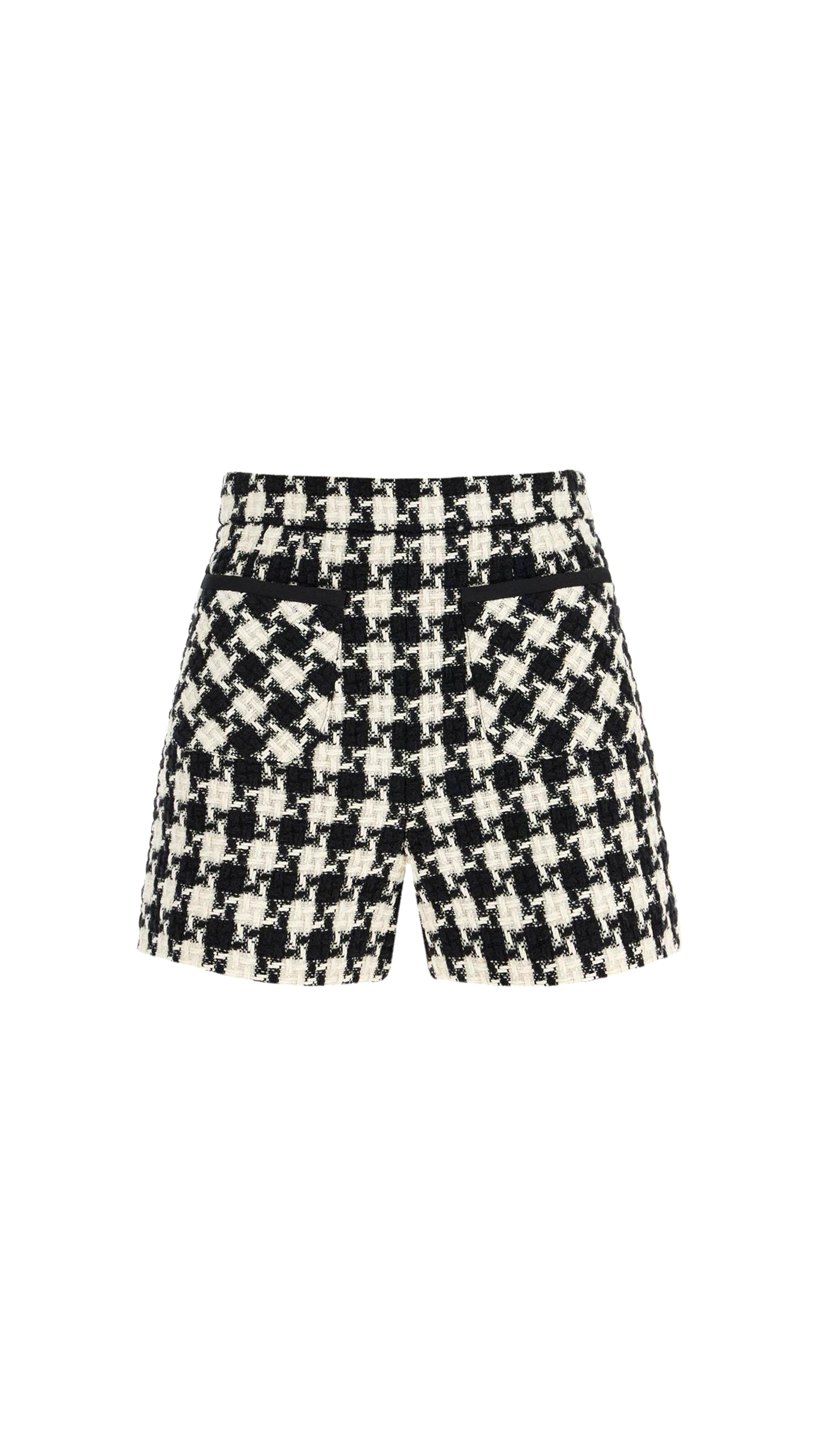 Valentino Garavani Light Tweed Damier Pattern Shorts - Black