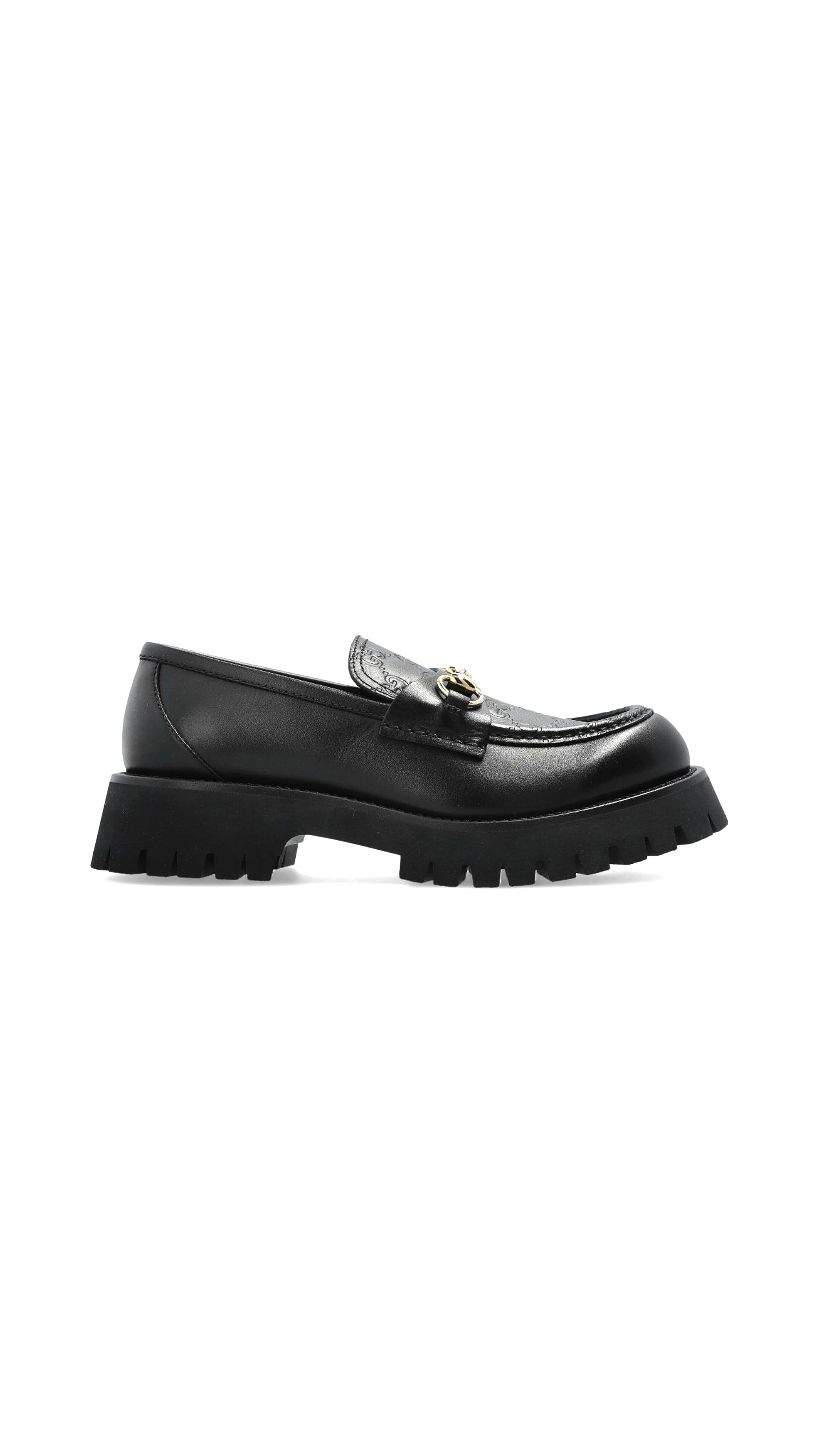 Horsebit Loafers with Lug Sole - Black