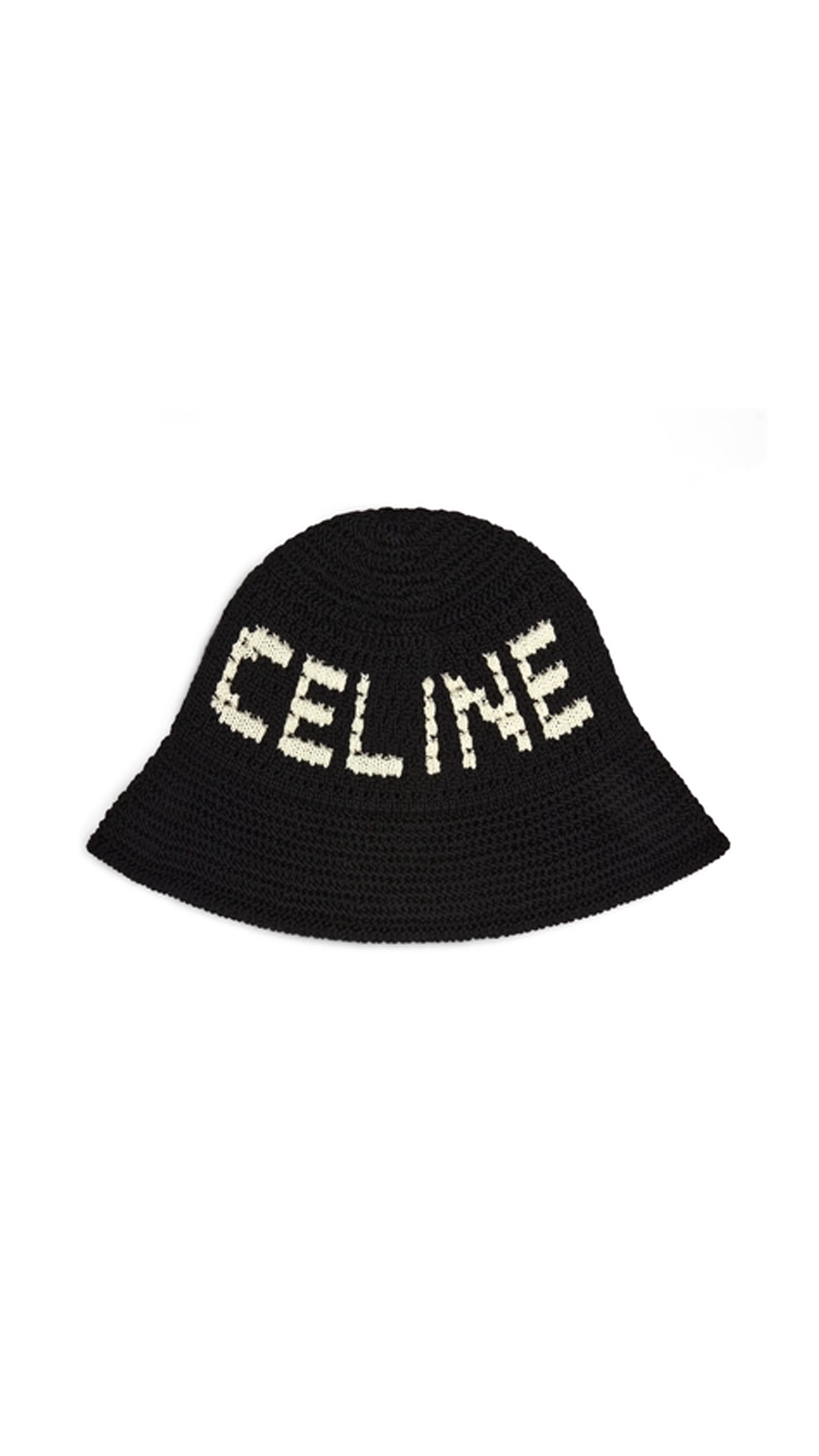 Celine Beanie in Crocheted Cotton - Black