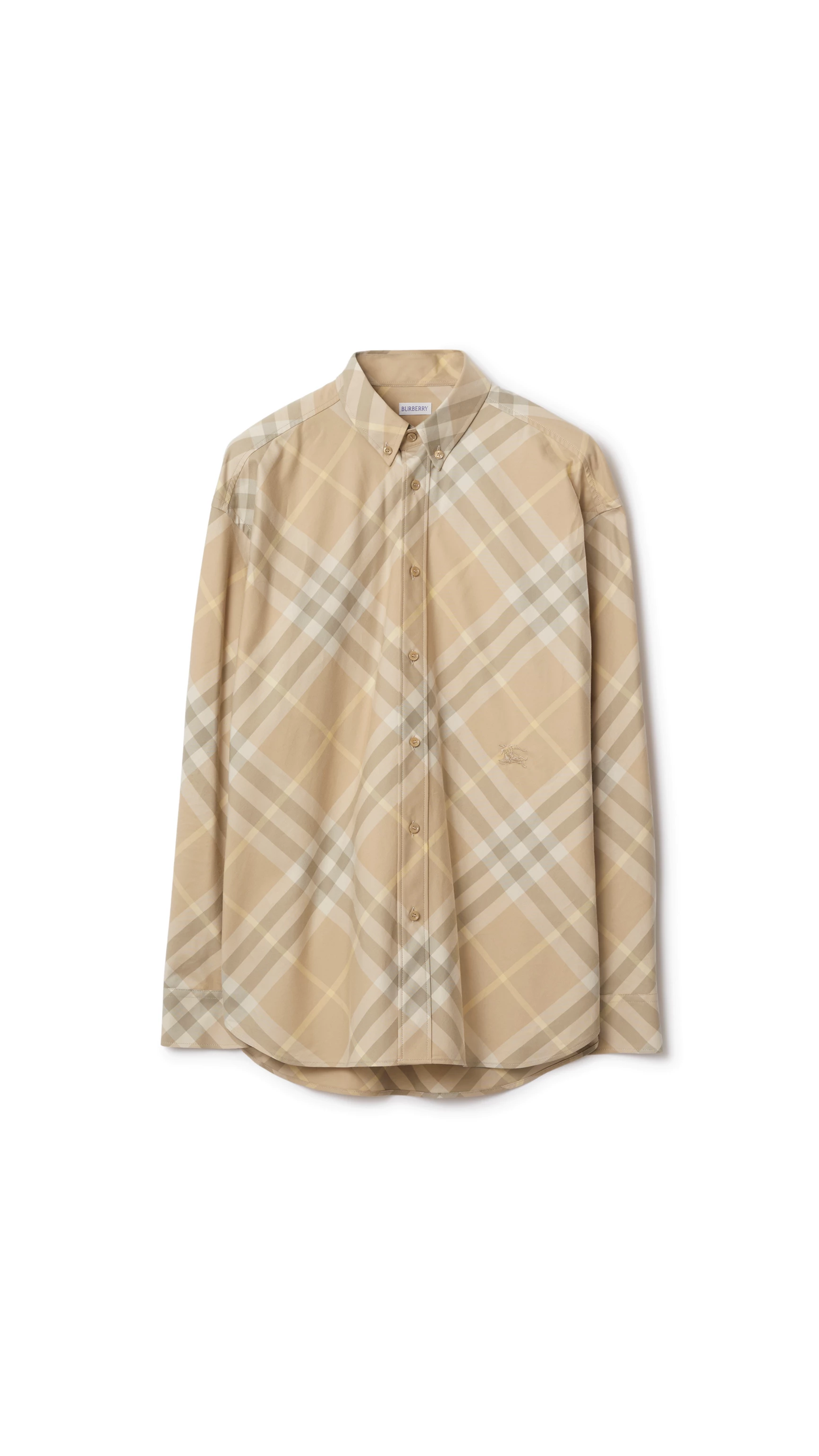 Check Cotton Shirt -  Flax